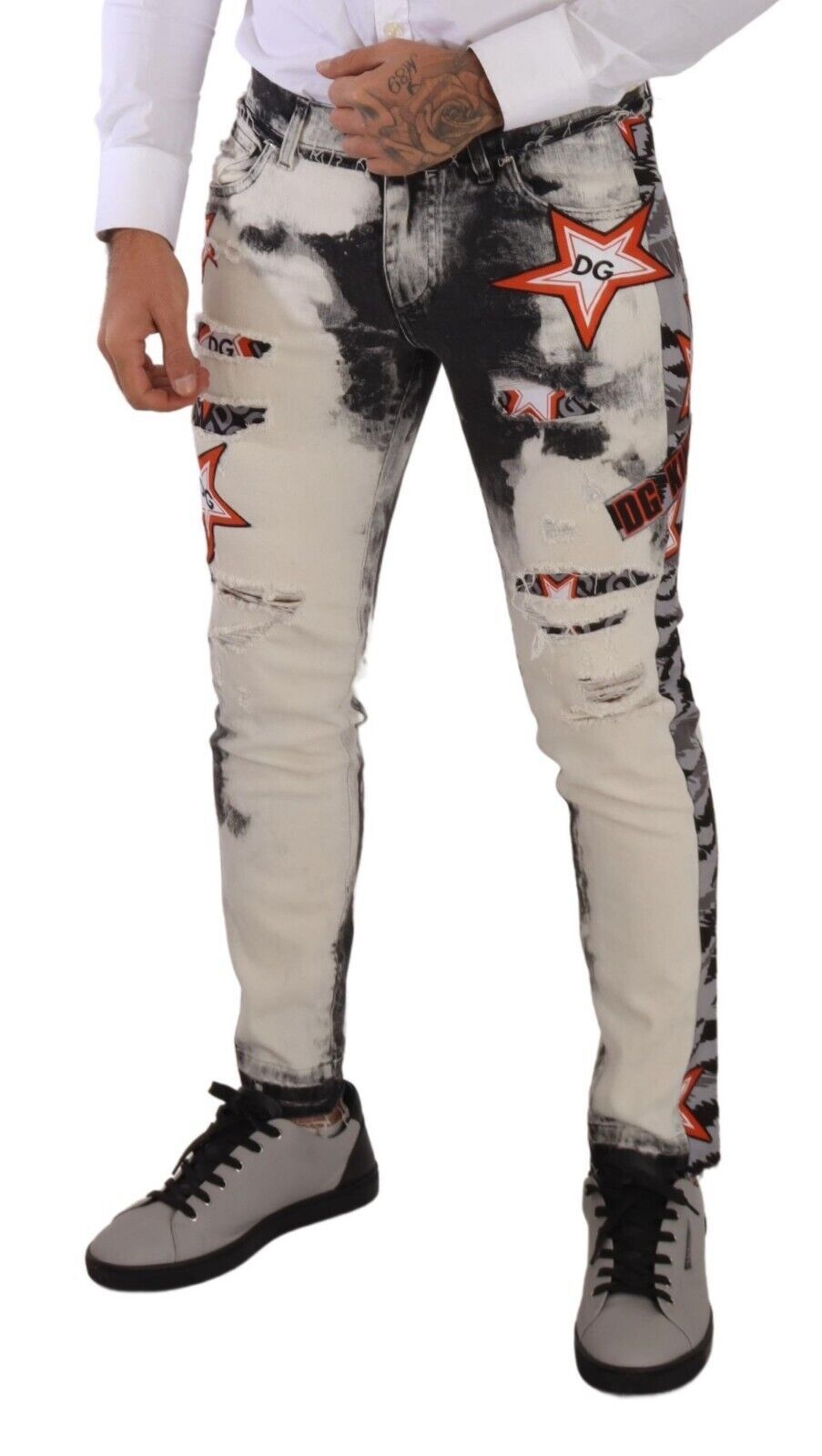 Chic Slim Fit Star Motif Denim Jeans