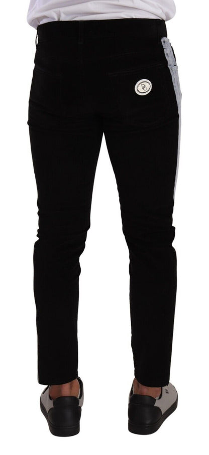 Elegant Slim-Fit Cotton Black Jeans