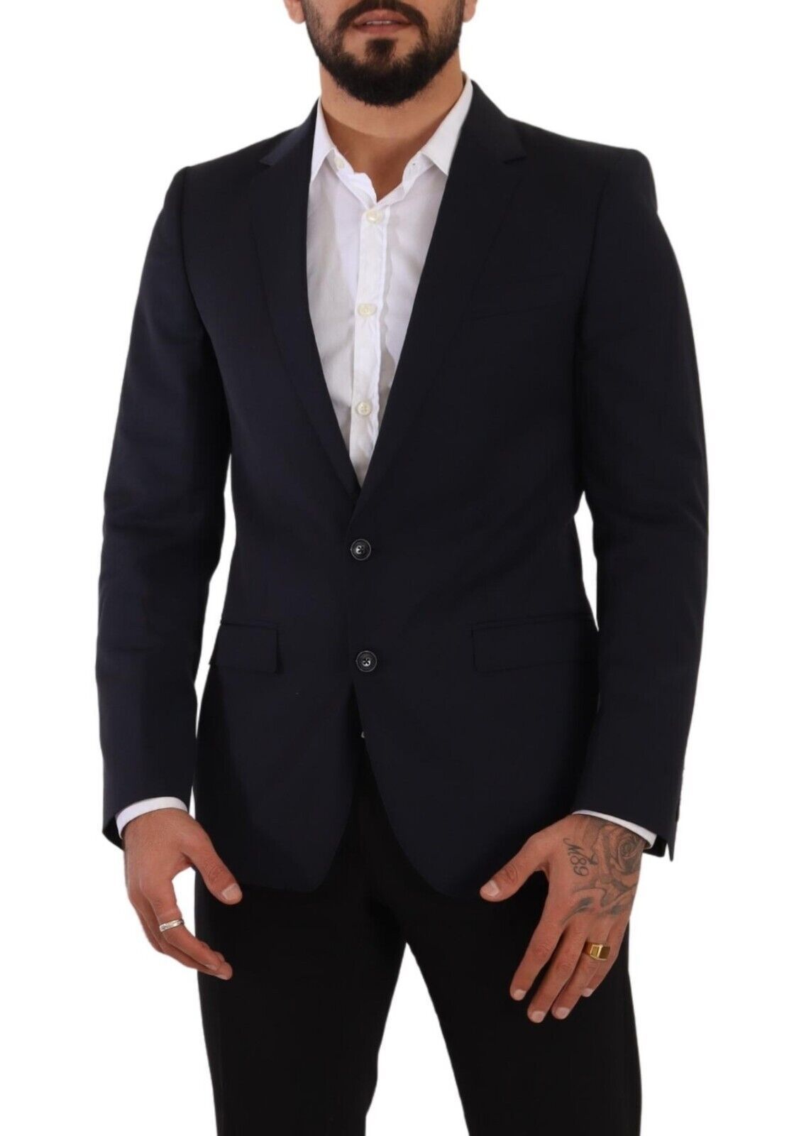 Sleek Navy Martini Slim Fit Wool Blazer