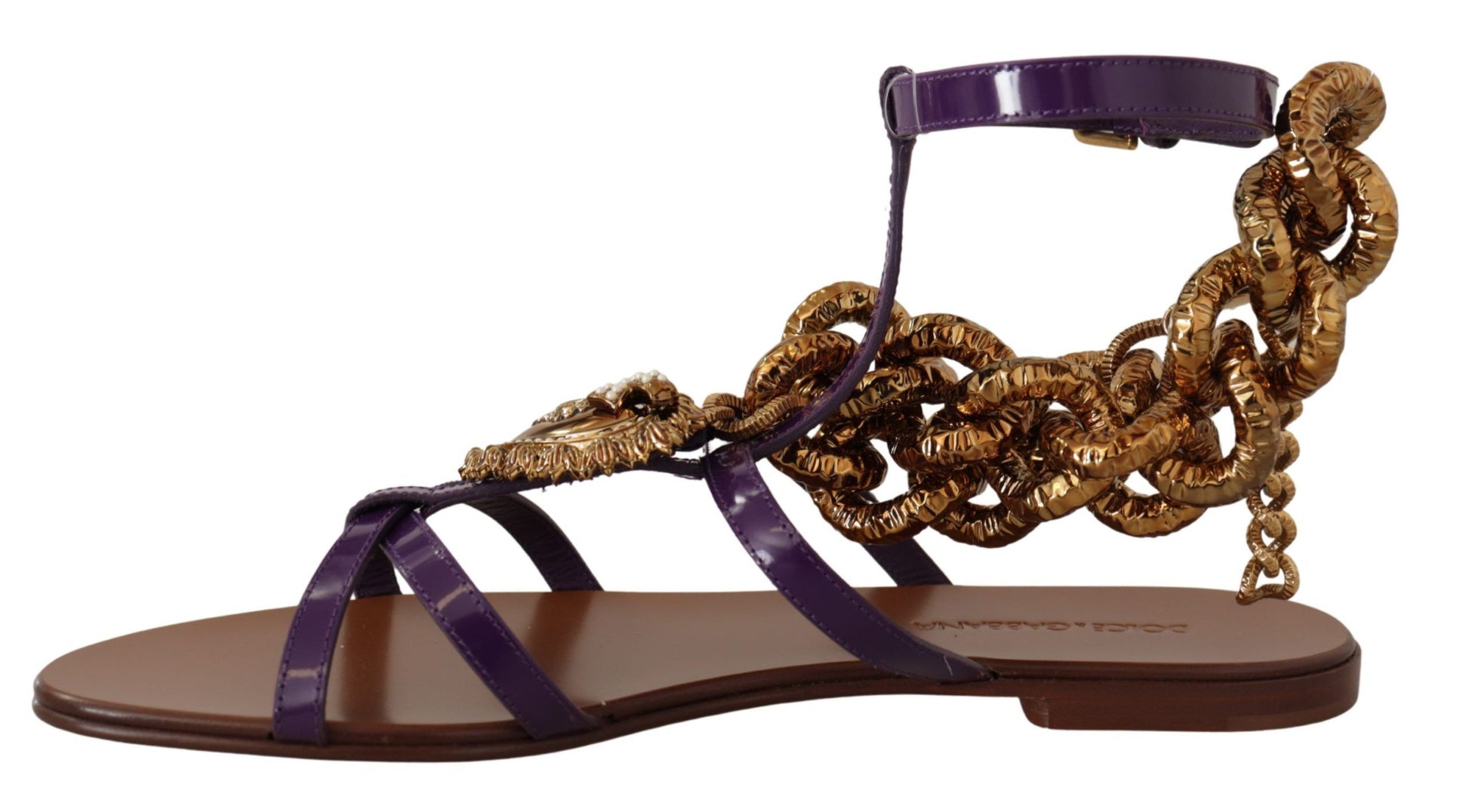 Purple Heart Chain Gladiator Flats