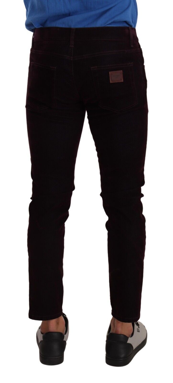 Elegant Burgundy Slim Fit Denim