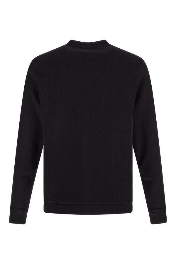 Elegant Black Cotton Round Neck Sweatshirt