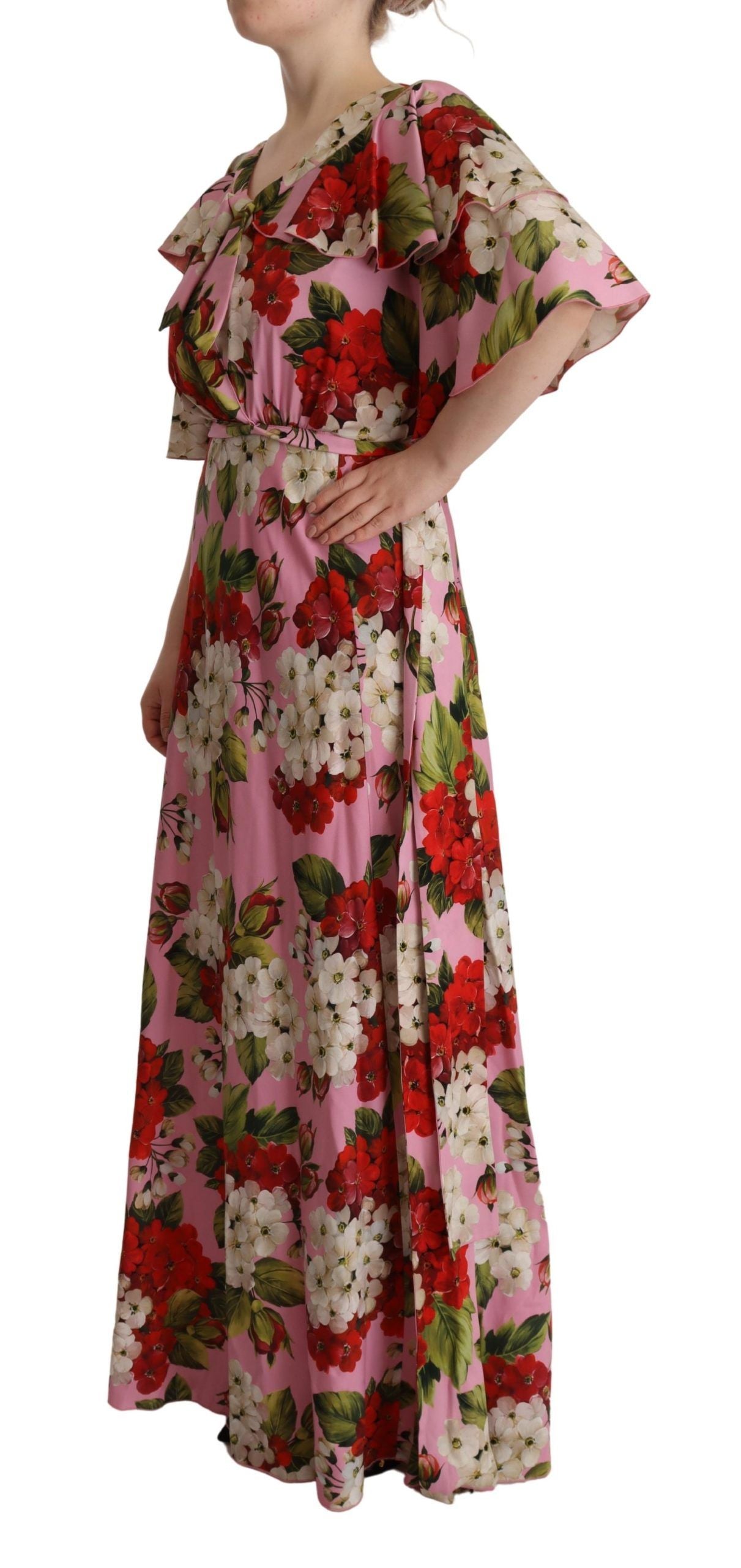 Enchanting Floral Silk Maxi Dress