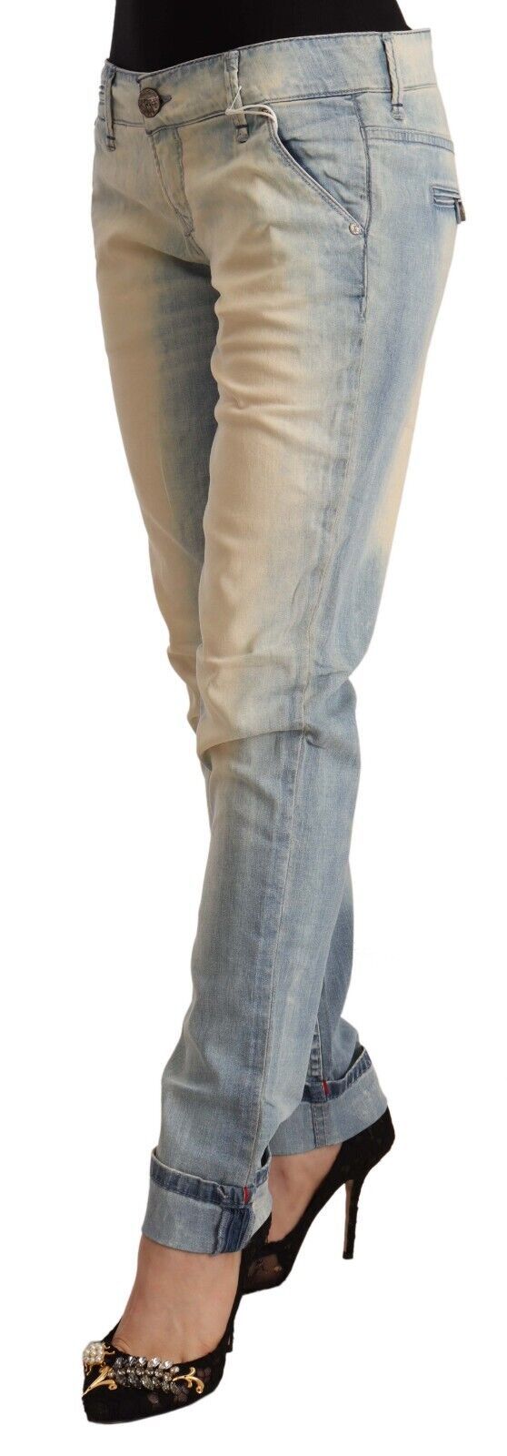 Chic Light Blue Skinny Cotton Jeans