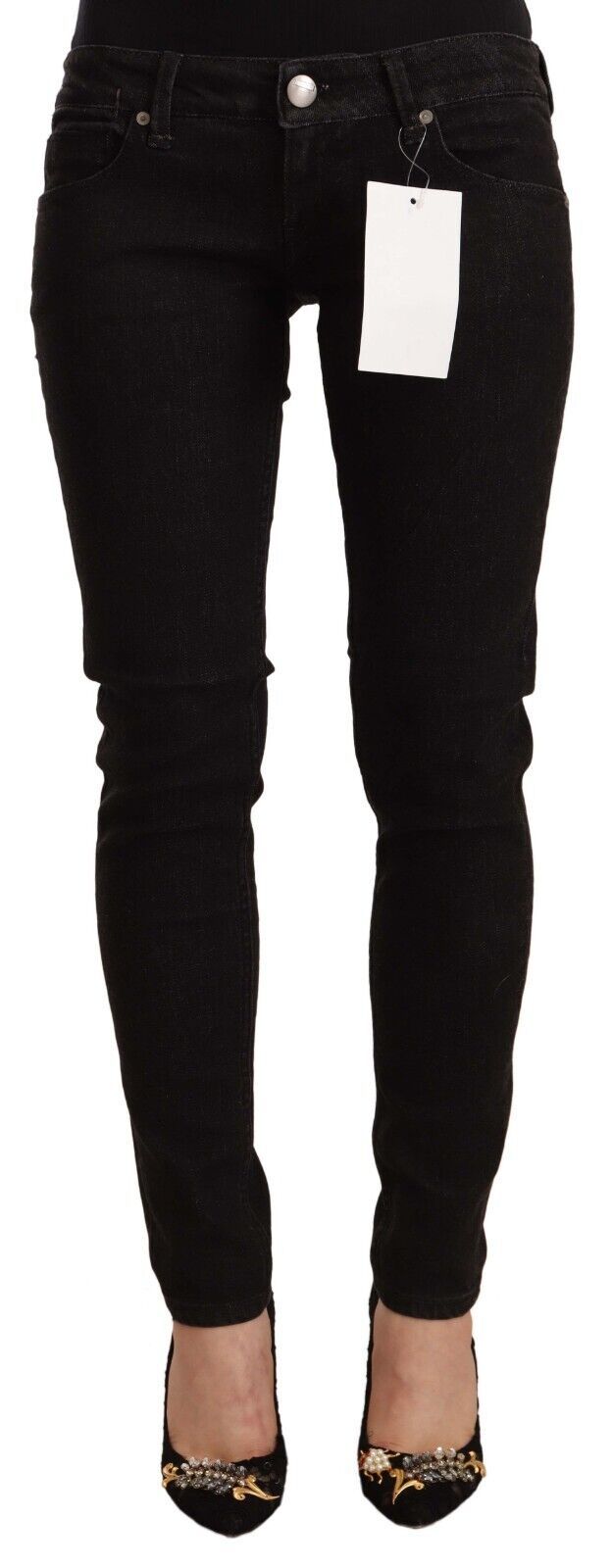 Sleek Skinny Low Waist Black Jeans