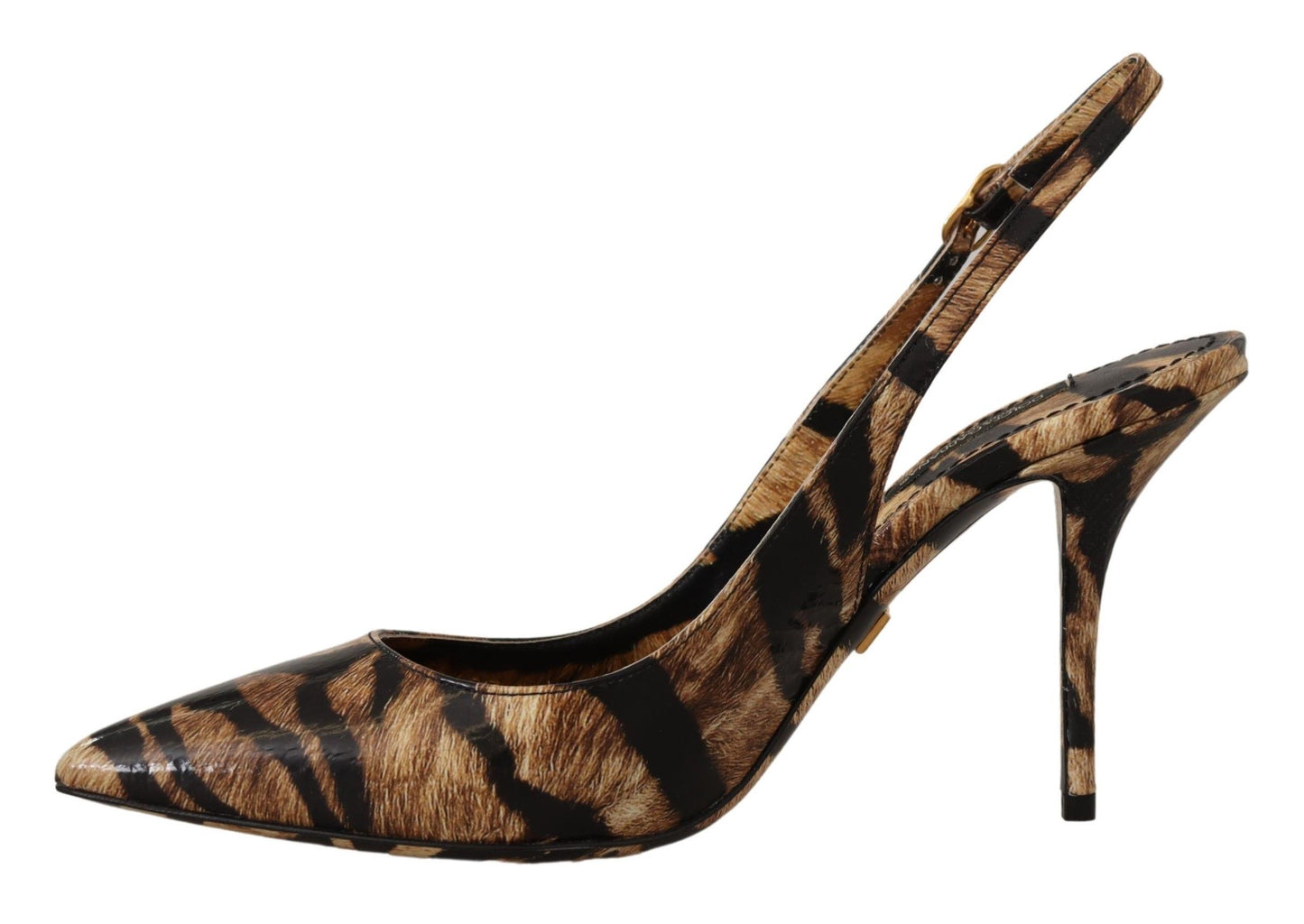 Tiger Pattern Slingback Heels Pumps