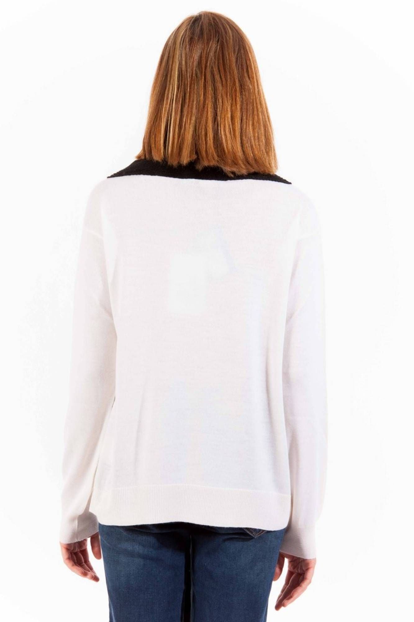 White Wool Women Sweater