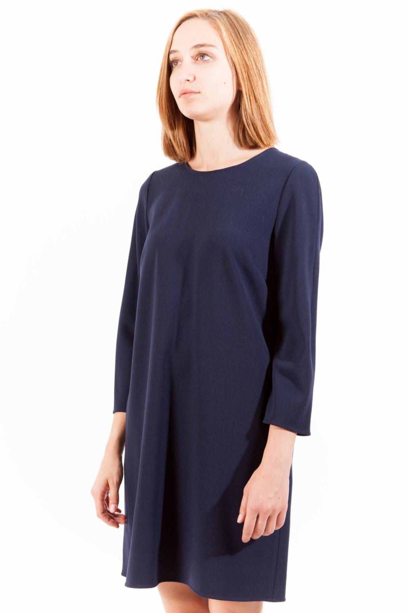 Blue Wool Women Dress