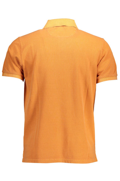 Orange Cotton Men Polo