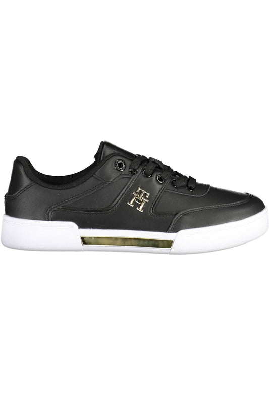 Black Leather Women Sneaker