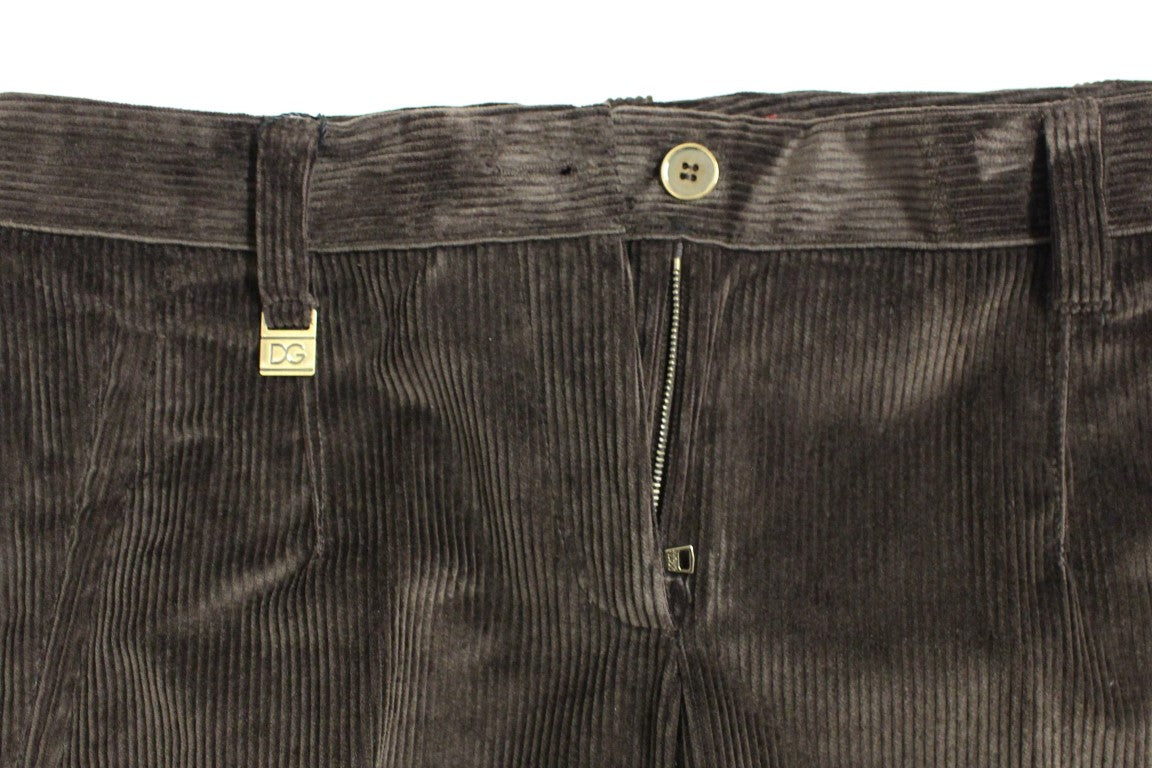 Elegant Brown Cotton Trousers