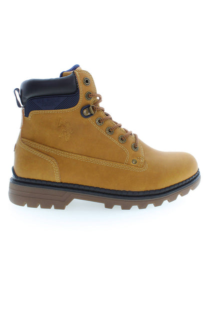 Beige Polyester Men Boot