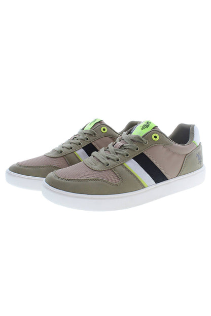 Sleek Green Sports Sneakers With Logo Detail