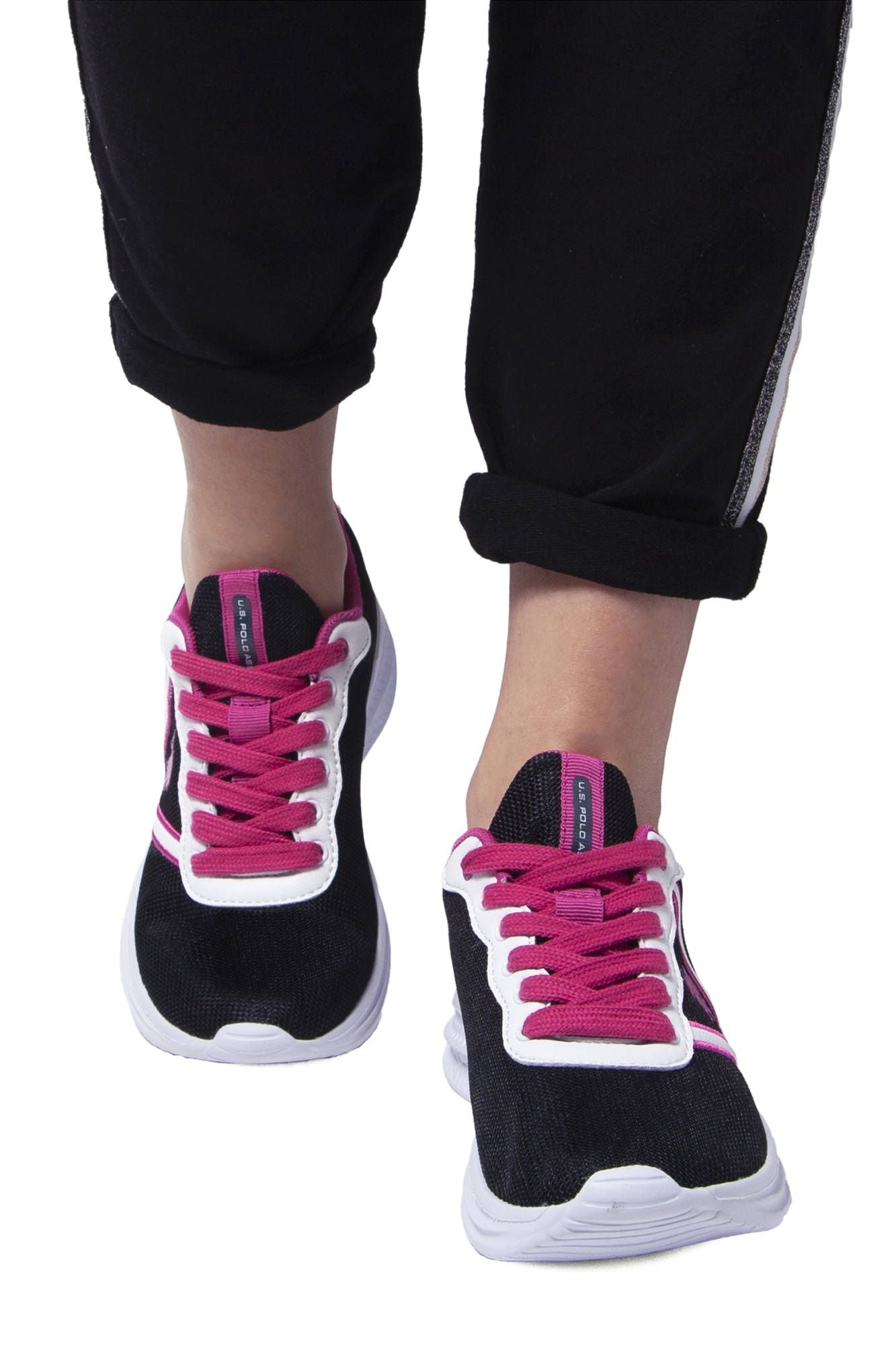 Black Polyester Women Sneaker