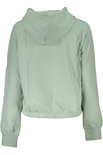 Chic Green Hooded Sweatshirt with Embroidered Logo