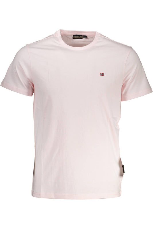 Elegant Pink Embroidered Tee for Men