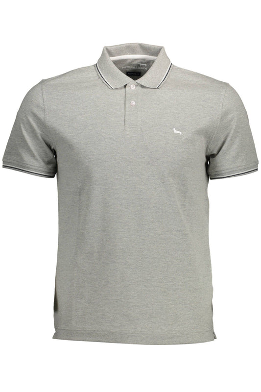 Sleek Gray Contrast Detail Polo Shirt