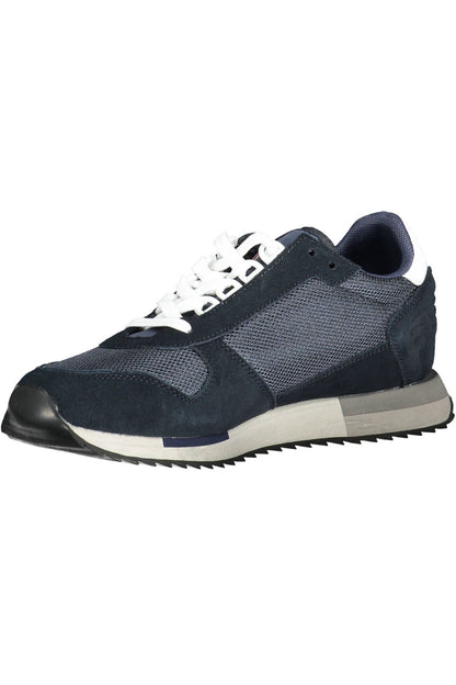 Blue Leather Men Sneaker