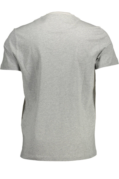 Elegant Gray Cotton T-Shirt with Contrast Details