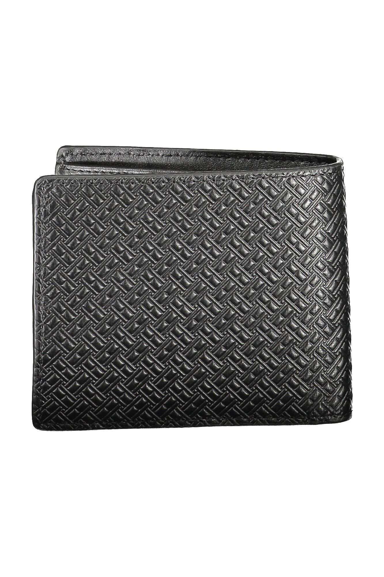 Sleek Black Leather Bi-Fold Men's Wallet