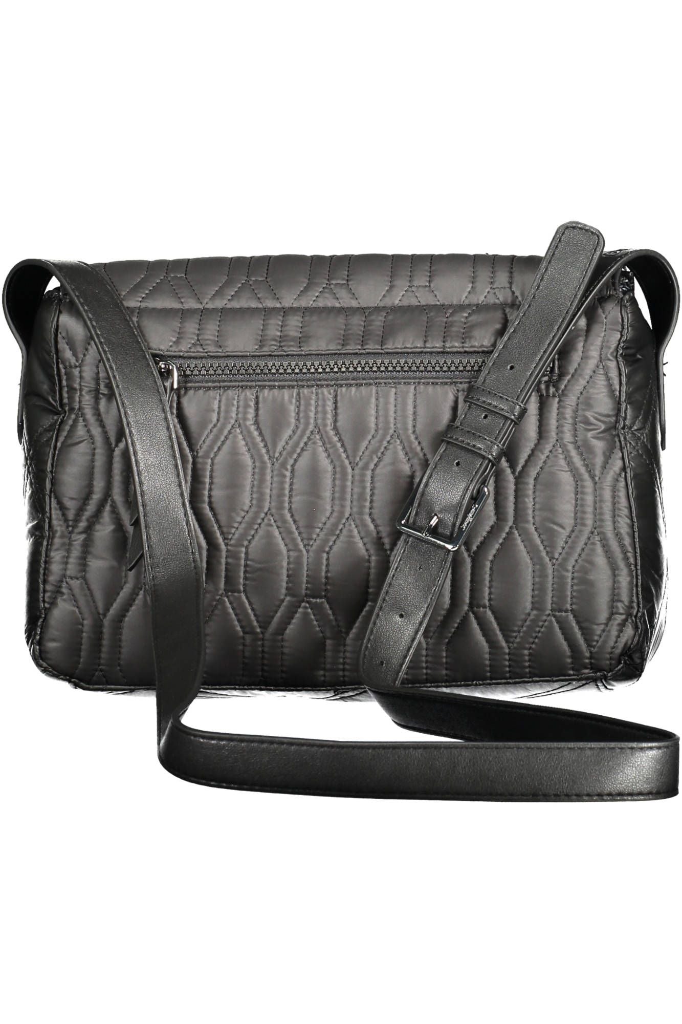 Chic Contrast Detail Black Shoulder Bag