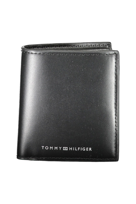 Sleek Black Leather Wallet with Coin Purse