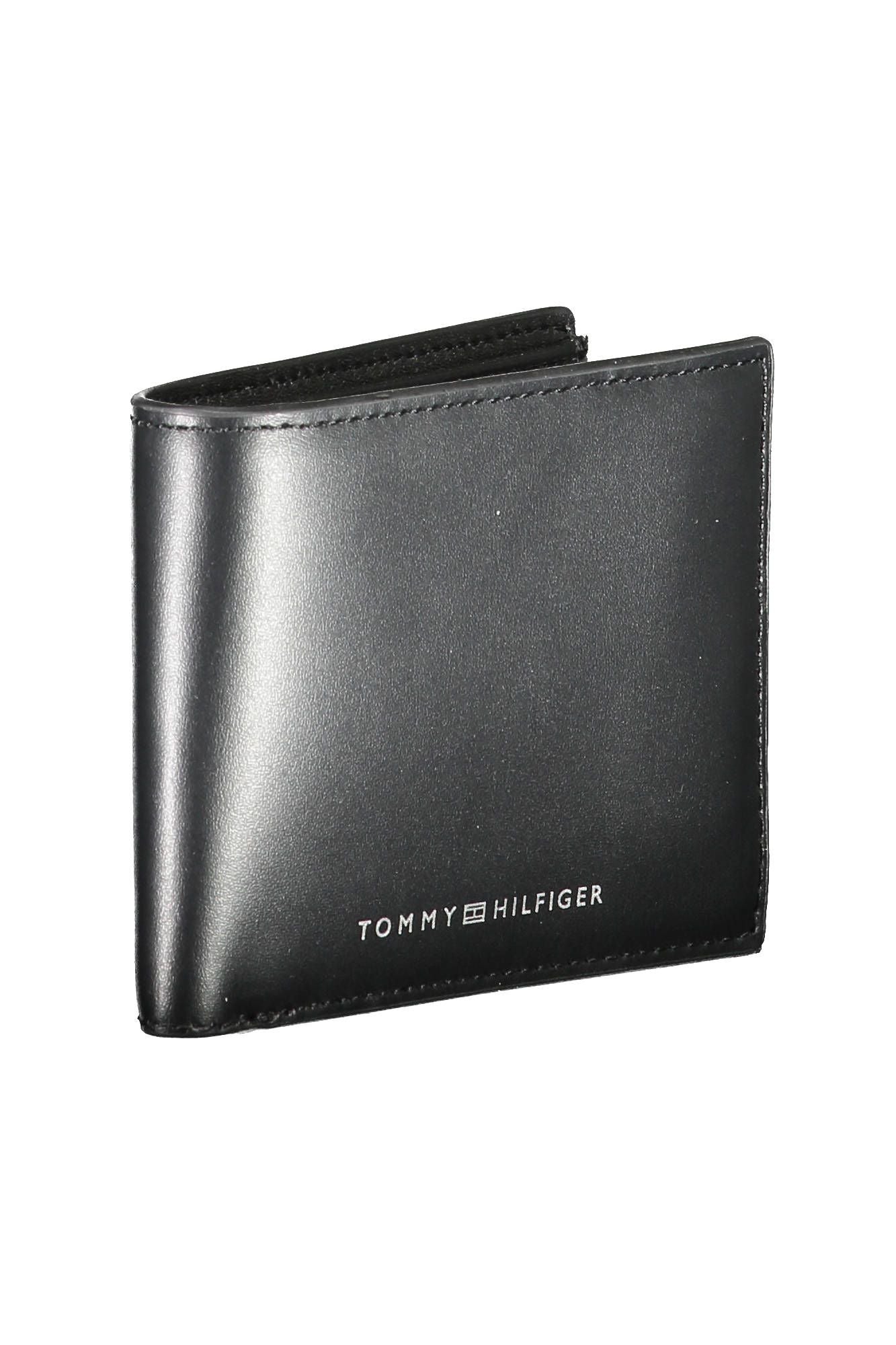 Sleek Black Leather Bi-Fold Wallet