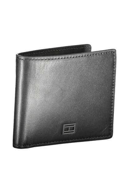 Elegant Black Leather Bi-Fold Wallet