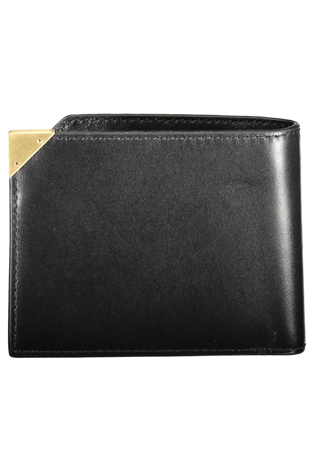 Sleek RFID-Protected Black Leather Wallet