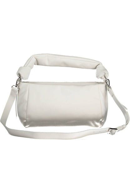 White Polyester Women Handbag