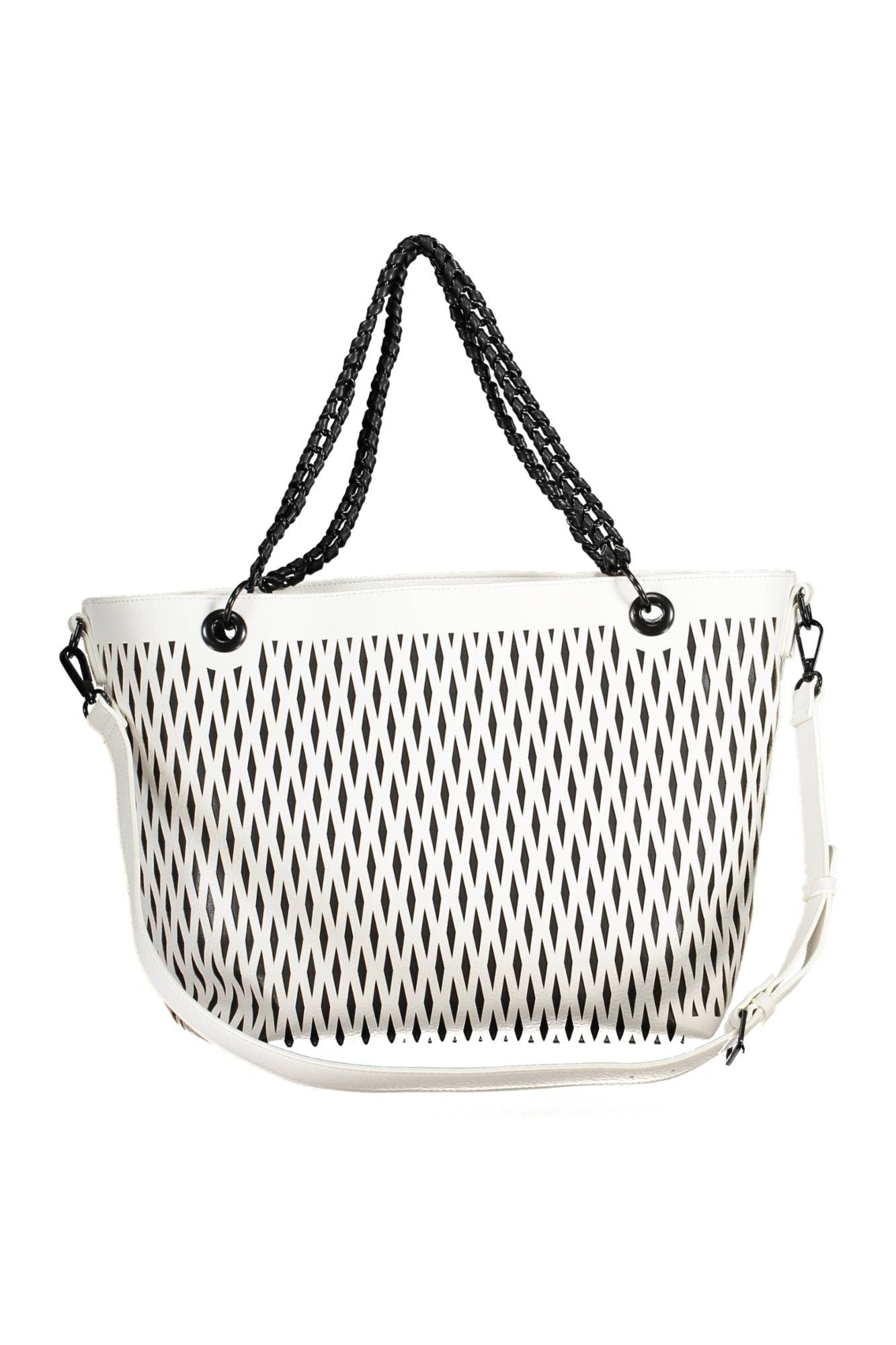 Chic White Chain-Handle Shoulder Bag