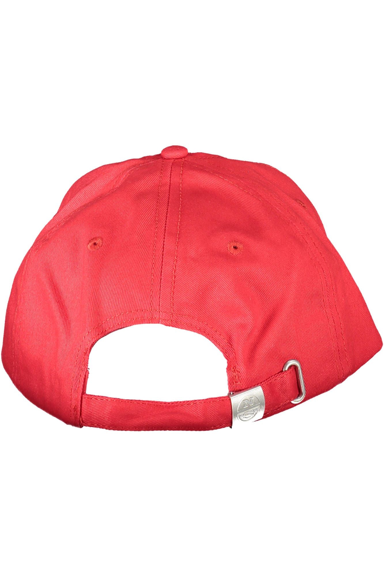 Elegant Red Cotton Cap with Logo Visor