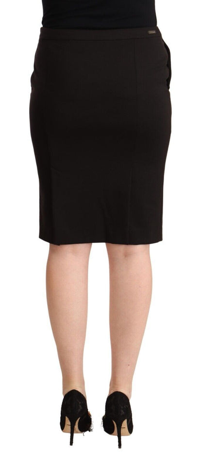 Sleek Black Pencil Skirt Knee Length