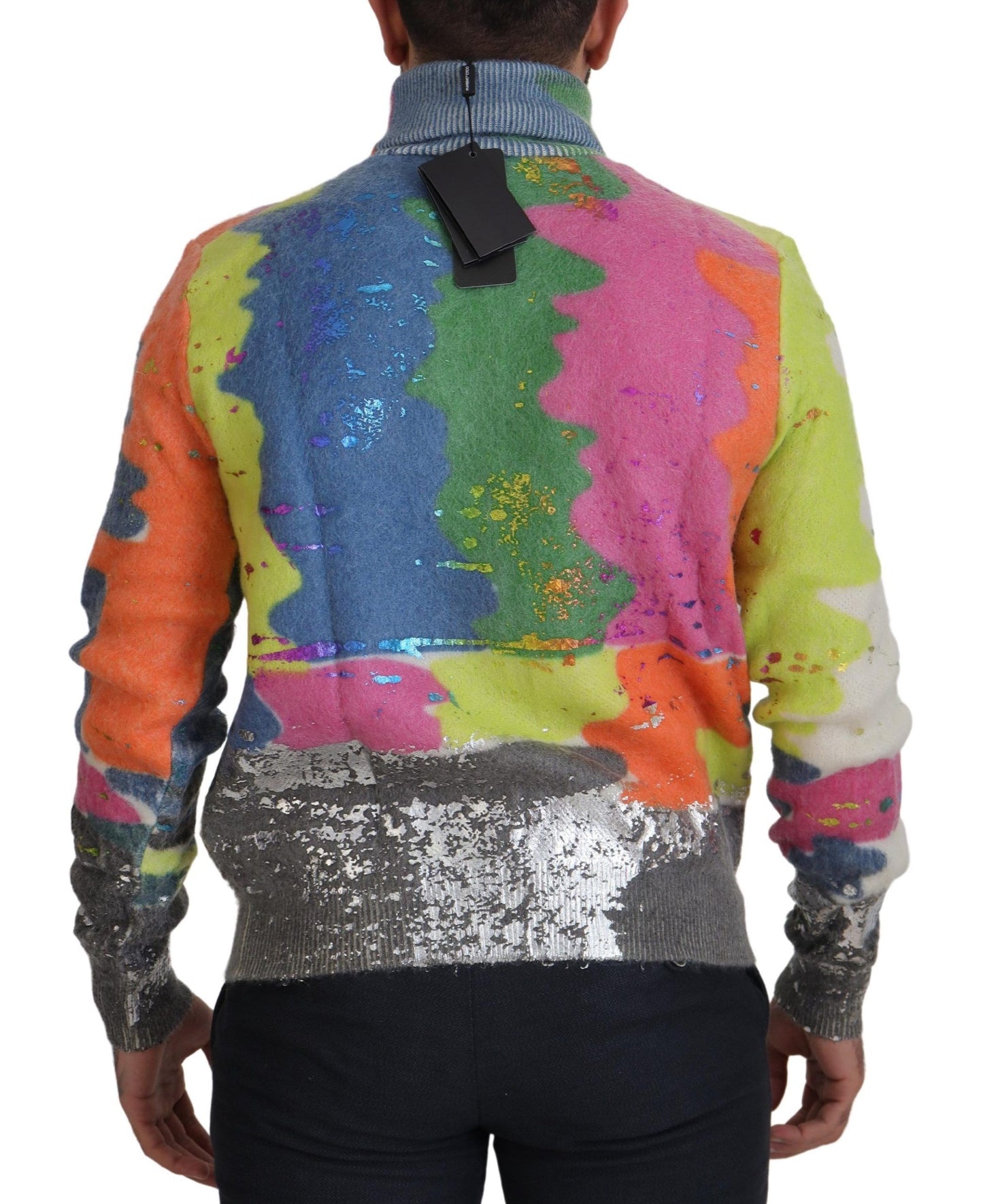 Multicolor Turtleneck TV Motive Sweater