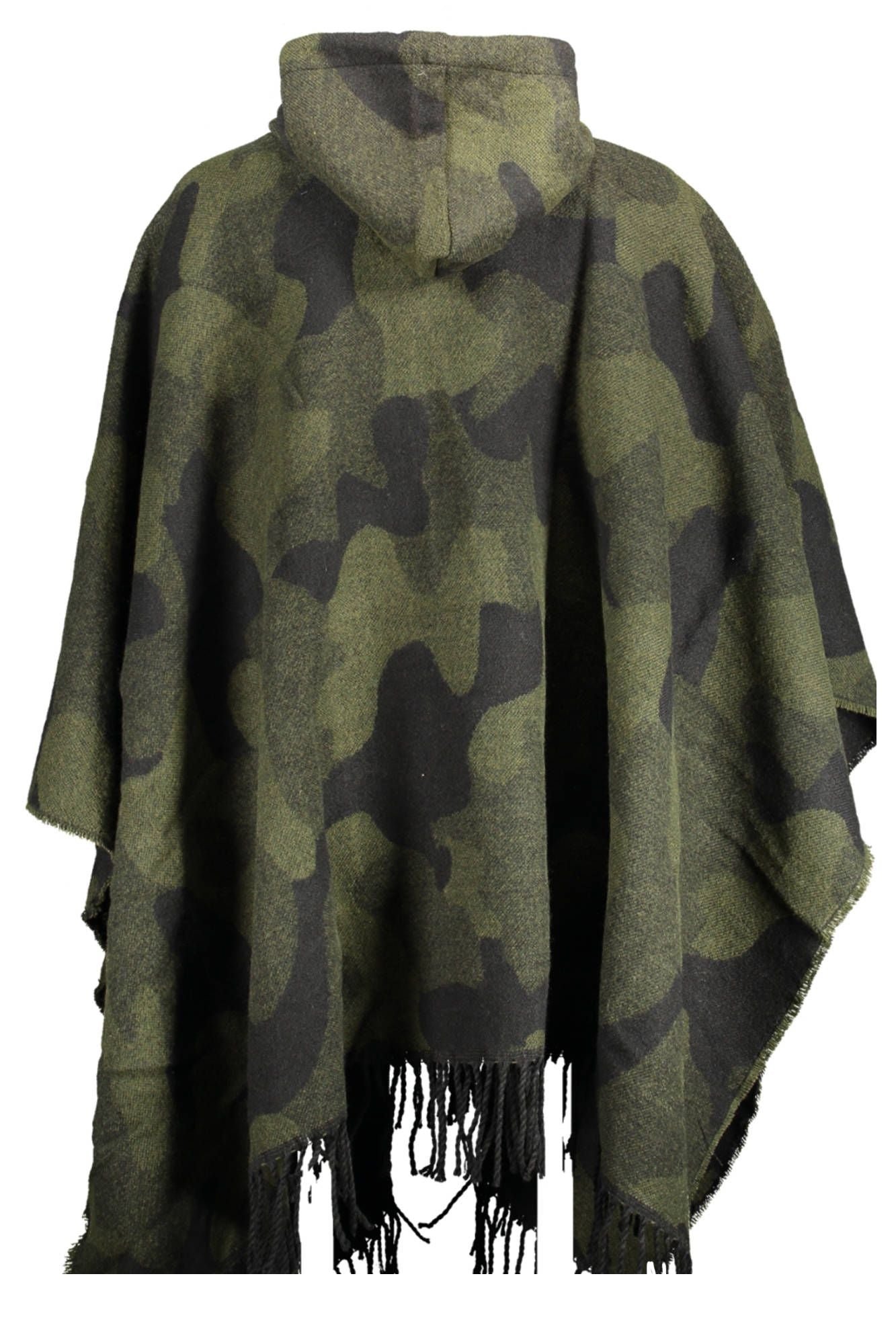 Green Acrylic Women Poncho