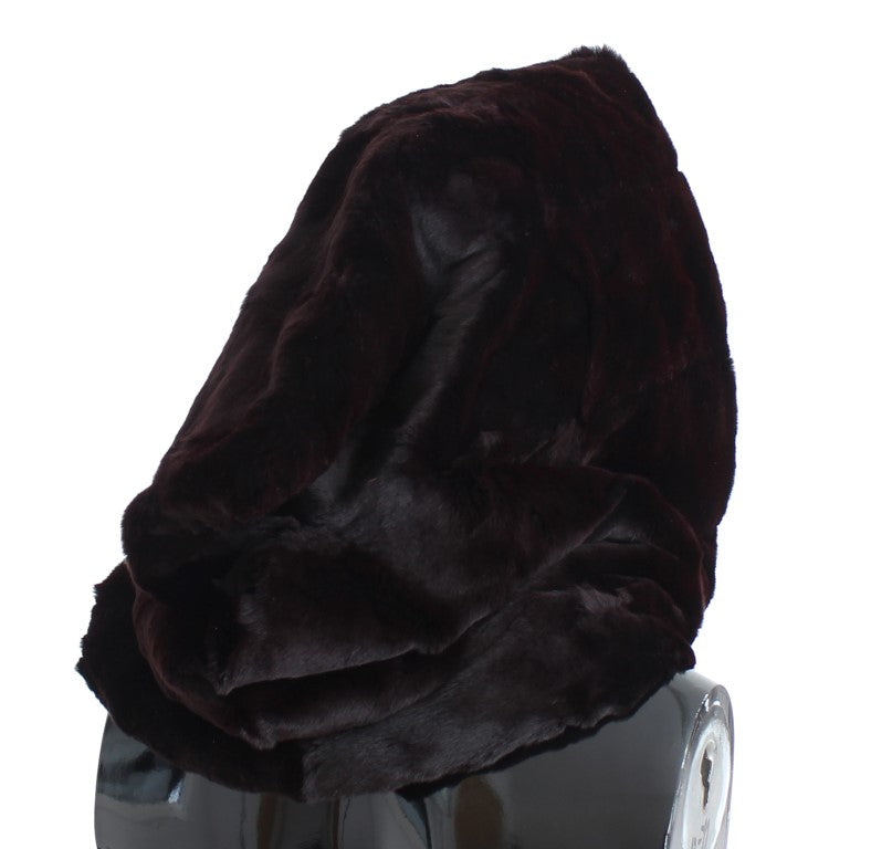 Dolce & Gabbana Exclusive Purple Weasel Fur Hooded Scarf