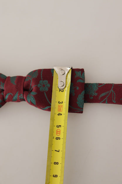 Elegant Maroon Patterned Bow Tie