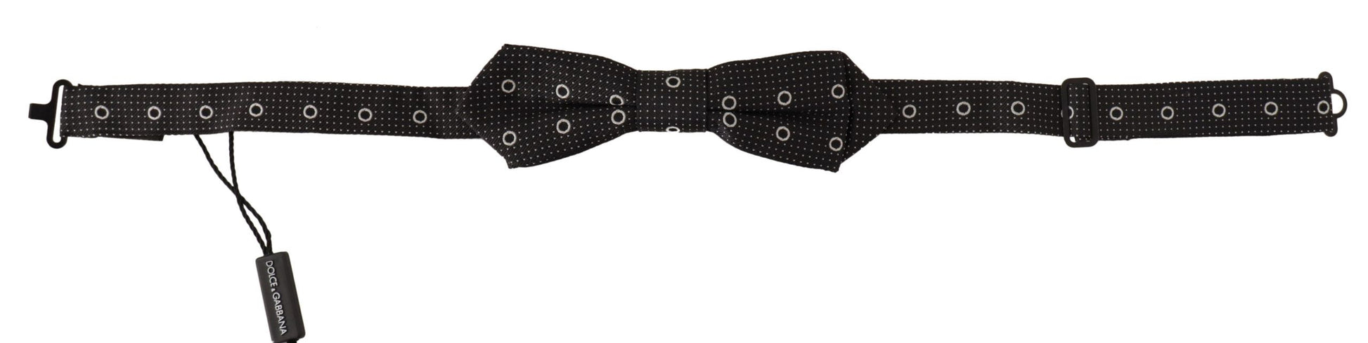 Polka Dot Silk Bow Tie in Black and White