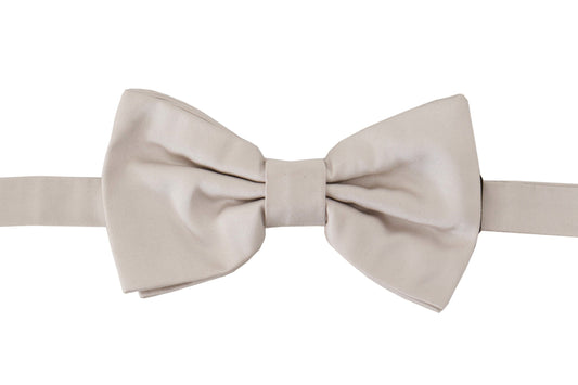 Exquisite Silk Gray Bow Tie