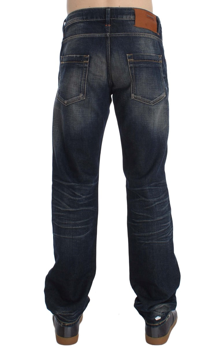 Elegant Straight Fit Low Waist Men's Jeans