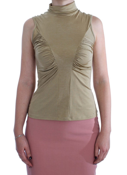 Glamorous Gold Turtleneck Vest Top