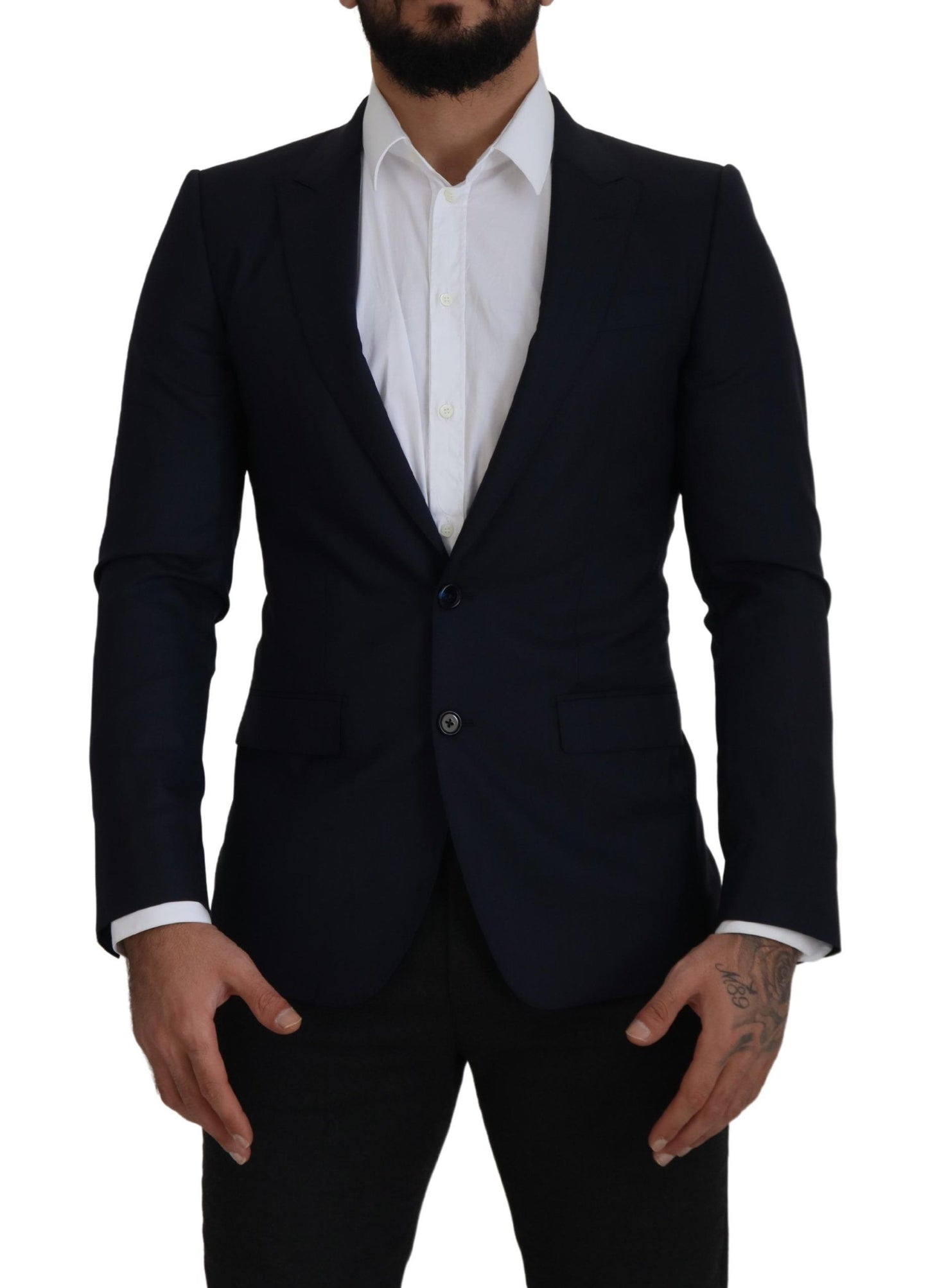 Elegant Single Breasted Wool Silk Blazer