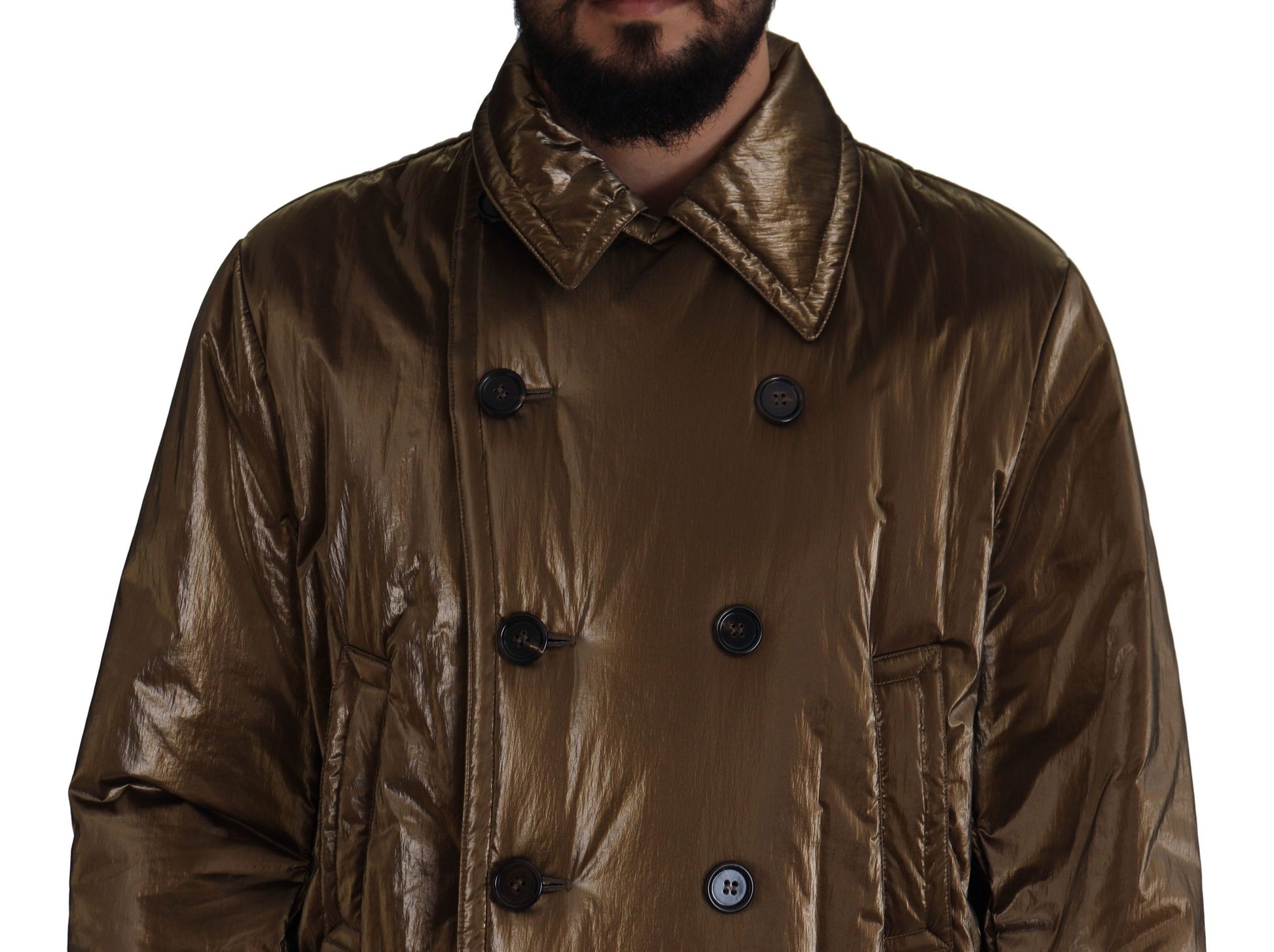 Elegant Bronze Double-Breasted Jacket