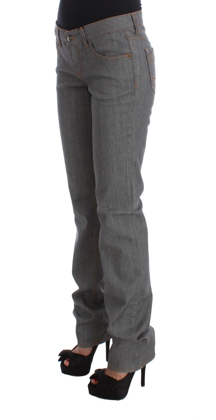 Elegant Gray Regular Fit Jeans