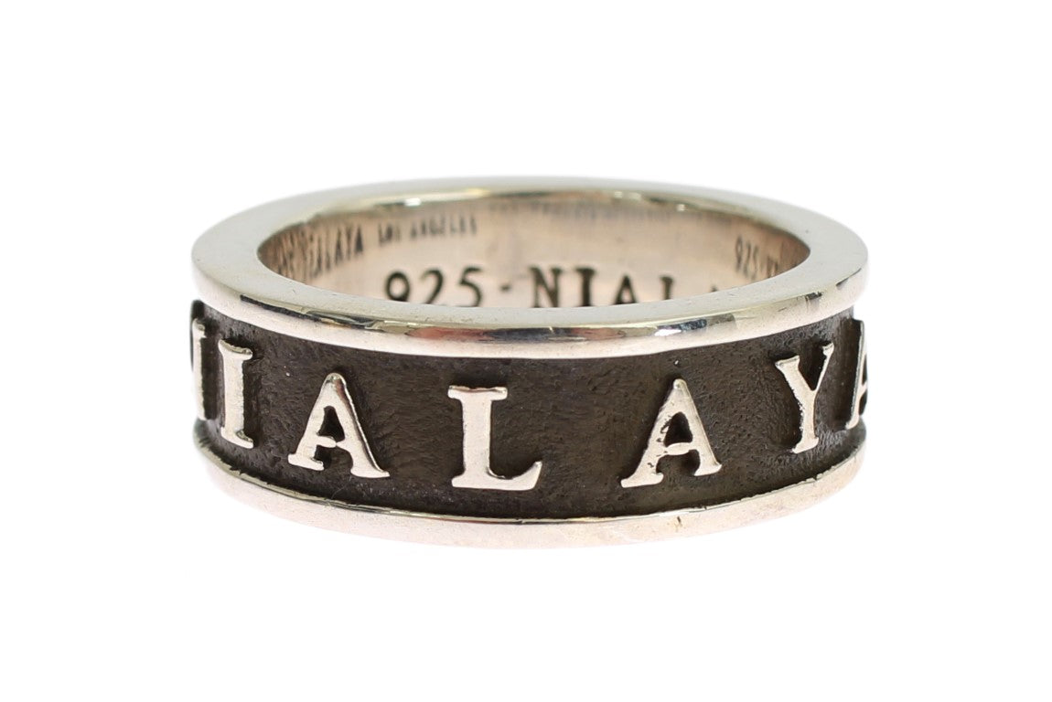 Elegant Silver and Black Men's Sterling Ring