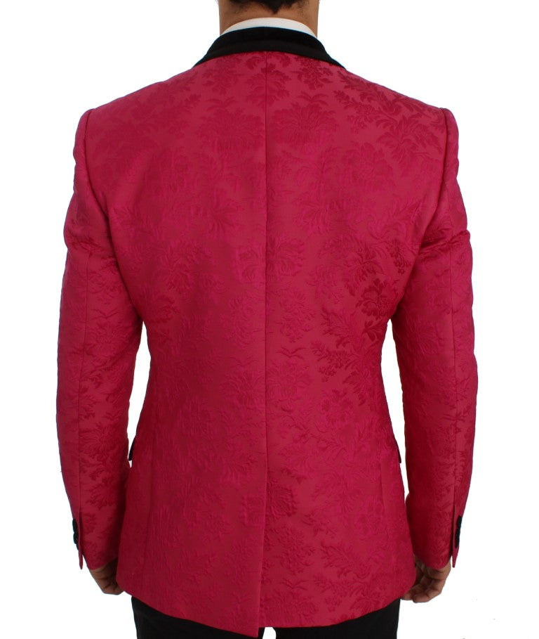 Floral Brocade Single-Breasted Blazer