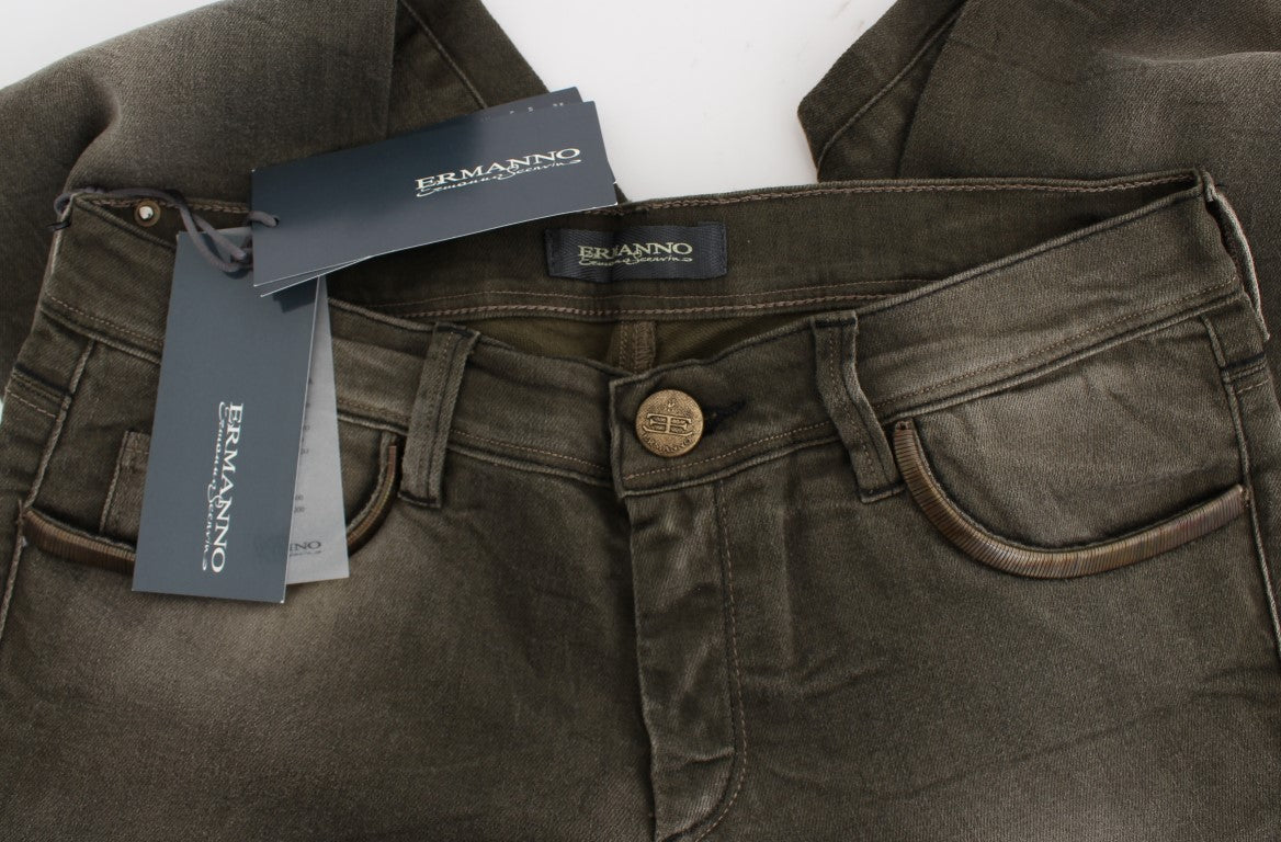 Chic Gray Slim Fit Italian Denim