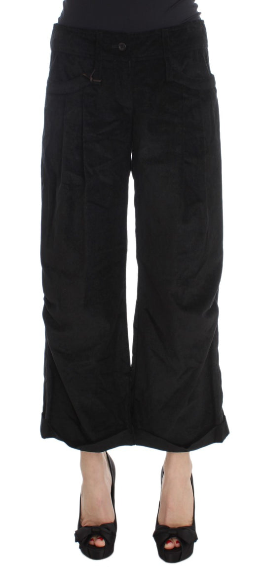 Chic Black Wide Leg Cotton Jeans