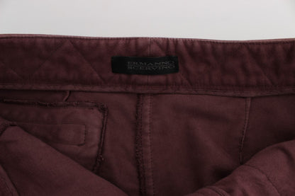 Chic Bordeaux Capri Cropped Cargo Pants