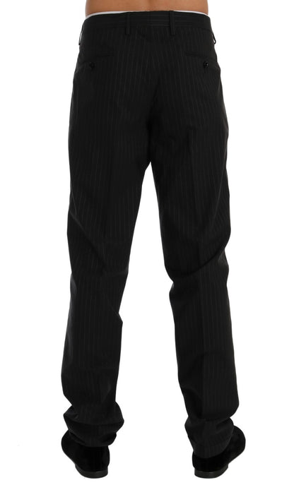 Elegant Striped Straight Fit Dress Trousers